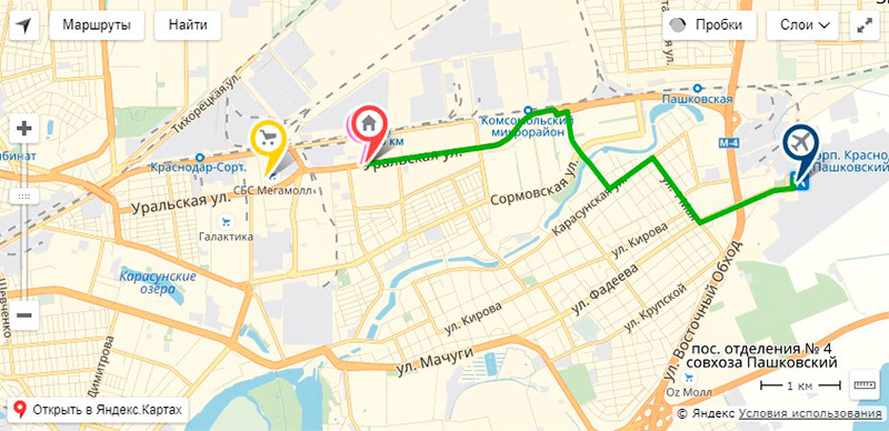 Карта краснодар ул ставропольская